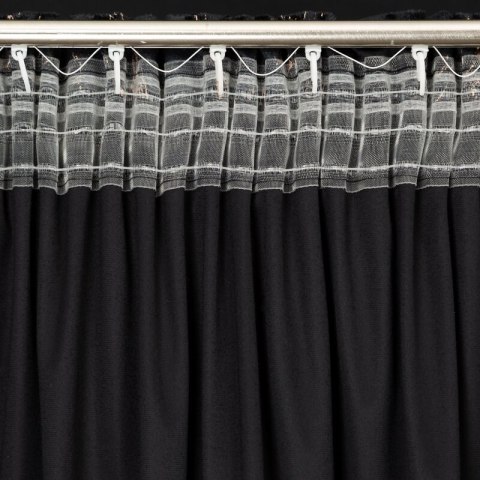 ZASŁONA GOTOWA NADIA NA TAŚMIE 140 X 300 CM CZARNY ZASŁONA GOTOWA NADIA NA TAŚMIE 140 X 300 CM CZARNY