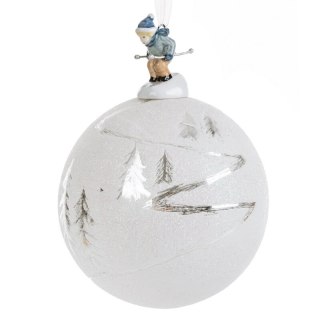 BOMBKA CHOINKOWA SZKLANA O 10 CM BIAŁY