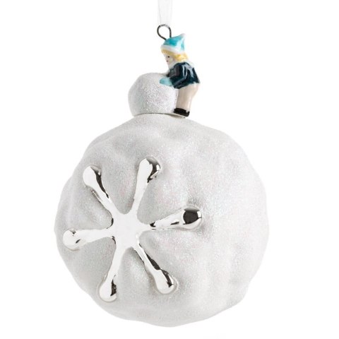 BOMBKA CHOINKOWA SZKLANA O 8 CM BIAŁY BOMBKA CHOINKOWA SZKLANA O 8 CM BIAŁY
