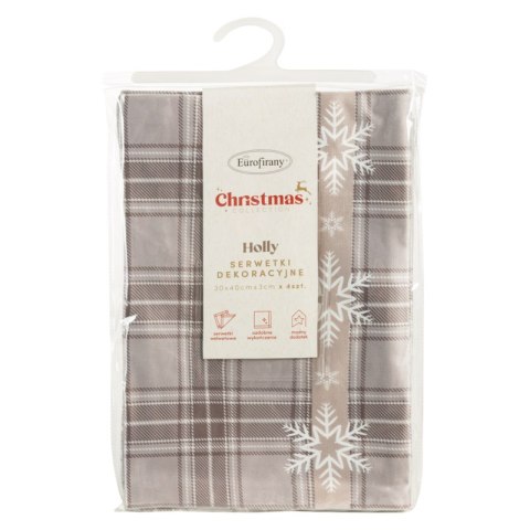 OBRUS ŚWIĄTECZNY HOLLY 30 X 40 CM BEŻOWY OBRUS ŚWIĄTECZNY HOLLY 30 X 40 CM BEŻOWY