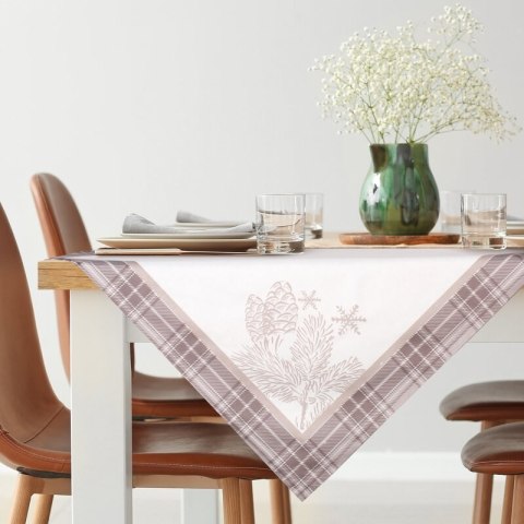 OBRUS ŚWIĄTECZNY HOLLY 85 X 85 CM BEŻOWY OBRUS ŚWIĄTECZNY HOLLY 85 X 85 CM BEŻOWY