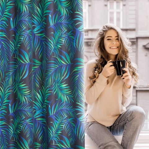 ZASŁONA GOTOWA D91 PALMS 01 140 X 250 CM CZARNY ZASŁONA GOTOWA D91 PALMS 01 140 X 250 CM CZARNY