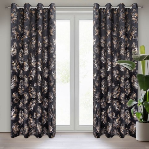 ZASŁONA GOTOWA GLORIA 140 X 250 CM CZARNY ZASŁONA GOTOWA GLORIA 140 X 250 CM CZARNY