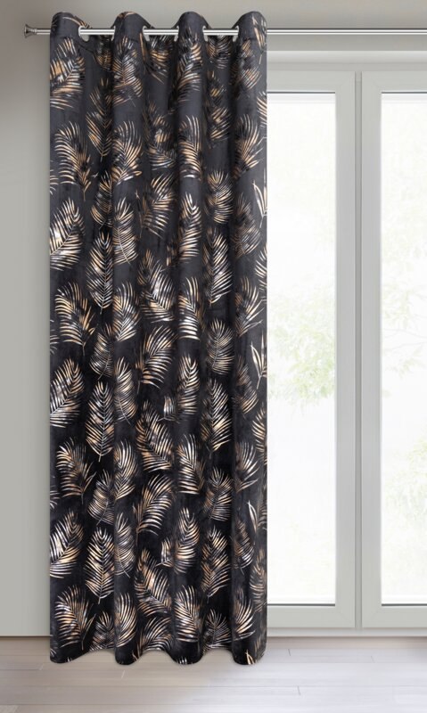 ZASŁONA GOTOWA GLORIA 140 X 250 CM CZARNY ZASŁONA GOTOWA GLORIA 140 X 250 CM CZARNY