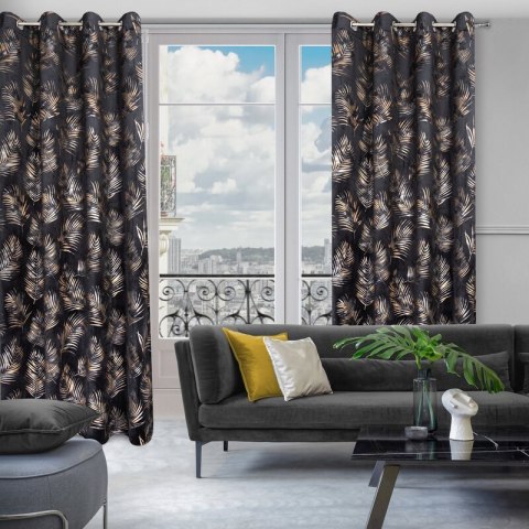 ZASŁONA GOTOWA GLORIA 140 X 250 CM CZARNY ZASŁONA GOTOWA GLORIA 140 X 250 CM CZARNY