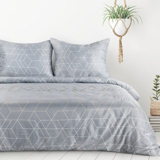 POŚCIEL D91 GEO 02 220 X 200 CM STALOWY