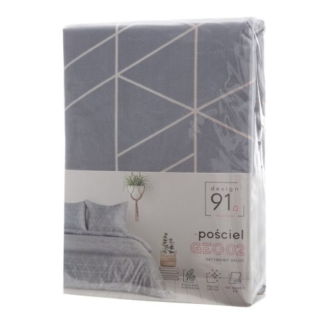 POŚCIEL D91 GEO 02 220 X 200 CM STALOWY