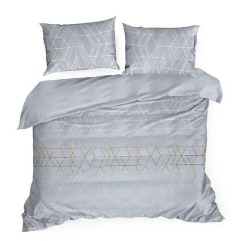 POŚCIEL D91 GEO 02 220 X 200 CM STALOWY