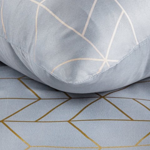 POŚCIEL D91 GEO 02 220 X 200 CM STALOWY