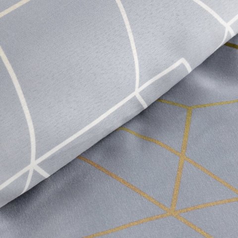 POŚCIEL D91 GEO 02 220 X 200 CM STALOWY