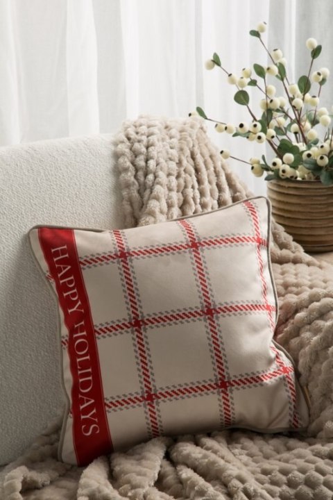 POSZEWKA ŚWIATECZNA CLARK01 60 X 60 CM BEŻOWY POSZEWKA ŚWIATECZNA CLARK01 60 X 60 CM BEŻOWY