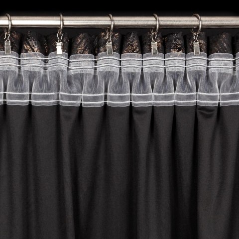 ZASŁONA GOTOWA TULIA NA TAŚMIE 135 X 270 CM CZARNY