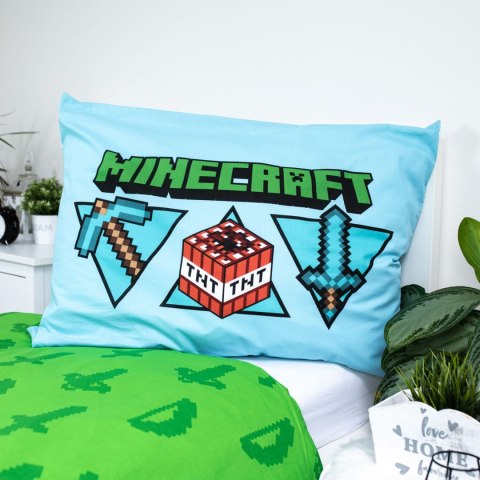 Pościel bawełna 140x200+70x90 Minecraft jasy niebieski Pościel bawełna 140x200+70x90 Minecraft jasy niebieski