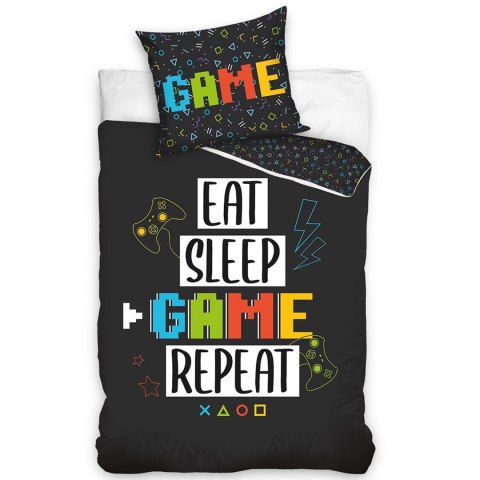 Pościel bawełna 160x200+1p70x80 Gamer czarna Pościel bawełna 160x200+1p70x80 Gamer czarna
