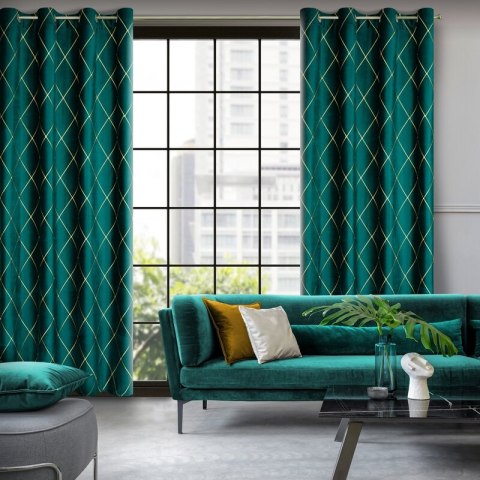 ZASŁONA DEKORACYJNA PIERRE CARDIN MARGO 140 X 250 CM TURKUSOWY