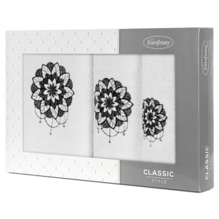 KOMPLET RĘCZNIKÓW 3 56 X 36 X 7 CM BIAŁY