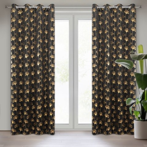 ZASŁONA GOTOWA CLARA 135 X 250 CM CZARNY ZASŁONA GOTOWA CLARA 135 X 250 CM CZARNY