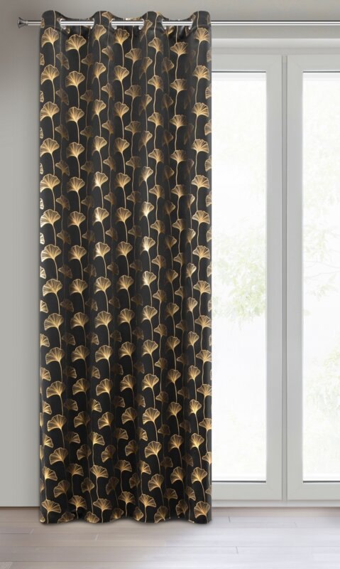 ZASŁONA GOTOWA CLARA 135 X 250 CM CZARNY ZASŁONA GOTOWA CLARA 135 X 250 CM CZARNY