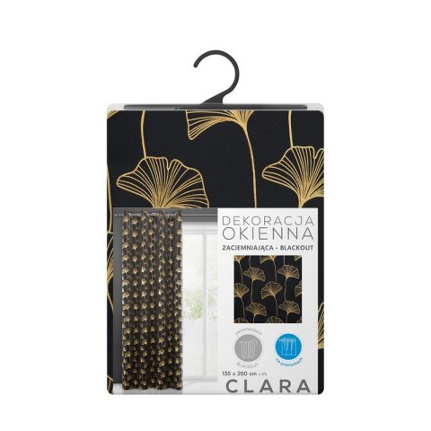 ZASŁONA GOTOWA CLARA 135 X 250 CM CZARNY ZASŁONA GOTOWA CLARA 135 X 250 CM CZARNY