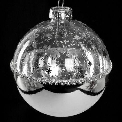 BOMBKA CHOINKOWA SZKLANA FI 10 CM SREBRNY BOMBKA CHOINKOWA SZKLANA FI 10 CM SREBRNY