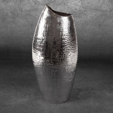 WAZON DEKORACYJNY ERNA 20 X 13 X 46 CM SREBRNY WAZON DEKORACYJNY ERNA 20 X 13 X 46 CM SREBRNY