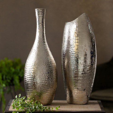 WAZON DEKORACYJNY ERNA FI 13 X 43 CM SREBRNY WAZON DEKORACYJNY ERNA FI 13 X 43 CM SREBRNY