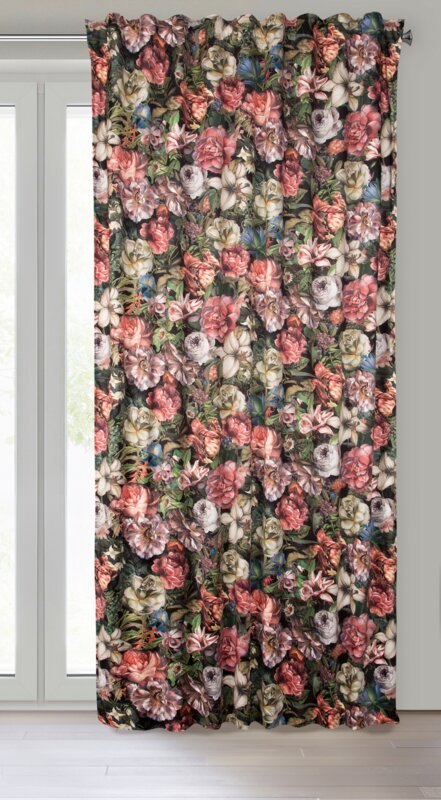 ZASŁONA GOTOWA PEONIA NA TAŚMIE 140 X 270 CM BORDOWY