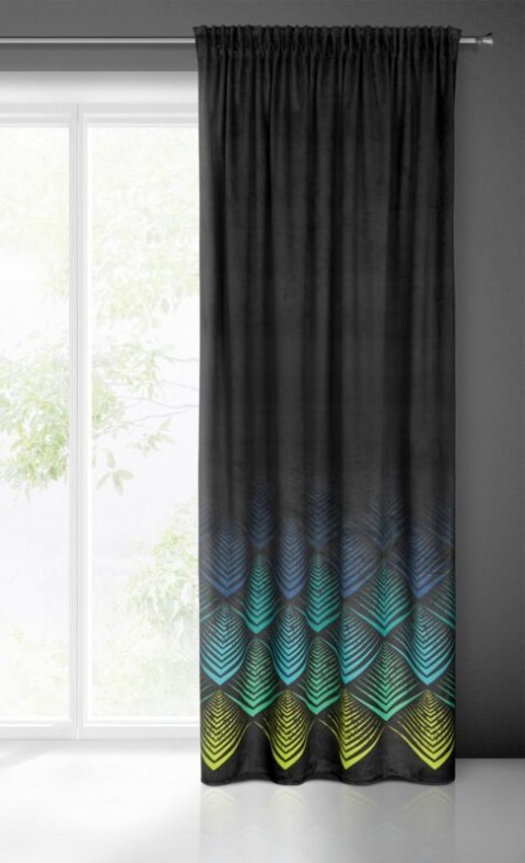 ZASŁONA GOTOWA ANGELINA NA TAŚMIE 140 X 270 CM CZARNY ZASŁONA GOTOWA ANGELINA NA TAŚMIE 140 X 270 CM CZARNY
