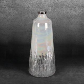 SZKLANY WAZON DEKORACYJNY ADEN (01) FI 15 X 36 CM KREMOWY