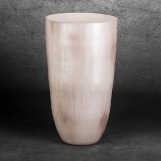 SZKLANY WAZON DEKORACYJNY CARDO (01) FI 20 X 37 CM KREMOWY