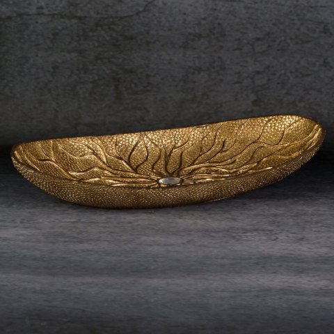 PATERA DEKORACYJNA KIARA (01) 38 X 18 X 6 CM ZŁOTY PATERA DEKORACYJNA KIARA (01) 38 X 18 X 6 CM ZŁOTY