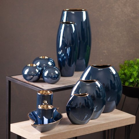 WAZON DEKORACYJNY AMORA1 (4) 19 X 12 X 35 CM GRANATOWY WAZON DEKORACYJNY AMORA1 (4) 19 X 12 X 35 CM GRANATOWY