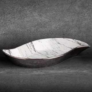 PATERA DEKORACYJNA SANA (02) 36 X 19 X 6 CM BIAŁY