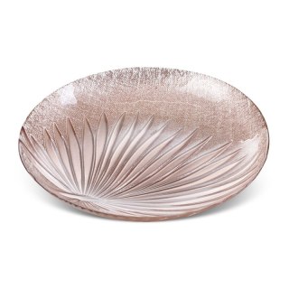 SZKLANA PATERA DEKORACYJNA BENA (02) FI 28 X 4 CM JASNORÓŻOWY
