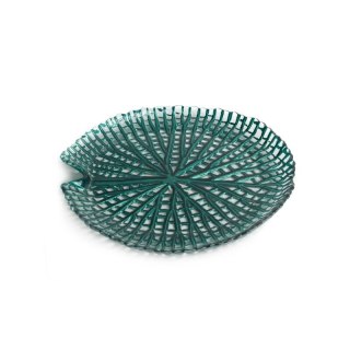 SZKLANA PATERA DEKORACYJNA MELA (01) FI 19 X 3 CM TURKUSOWY