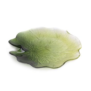 SZKLANA PATERA DEKORACYJNA NILA (01) FI 28 X 3 CM ZIELONY