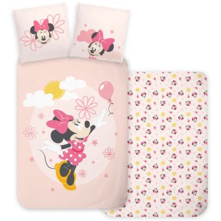 Pościel bawełna 100x135 + 40x60 Myszka Minnie pudrowy róż