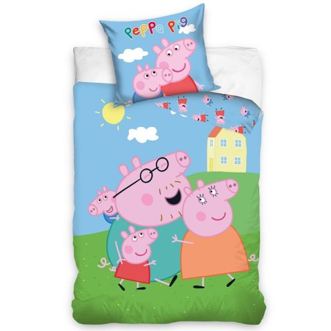 Pościel bawełna 100x135 + 40x60 Świnka Peppa wesoła rodzinka Pościel bawełna 100x135 + 40x60 Świnka Peppa wesoła rodzinka