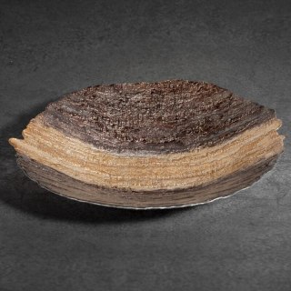 SZKLANA MISA DEKORACYJNA DEMI (02) FI 39 X 8 CM BRĄZOWY