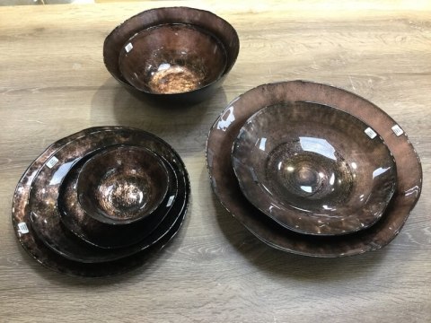 SZKLANA PATERA DEKORACYJNA PATI (03) 16 X 15 X 6 CM BRĄZOWY SZKLANA PATERA DEKORACYJNA PATI (03) 16 X 15 X 6 CM BRĄZOWY