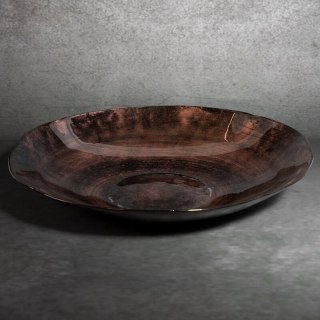 SZKLANA PATERA DEKORACYJNA PATI (05) FI 38 X 7 CM BRĄZOWY