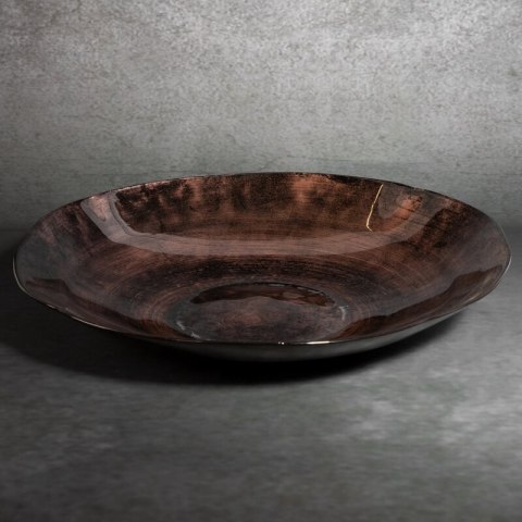 SZKLANA PATERA DEKORACYJNA PATI (05) FI 38 X 7 CM BRĄZOWY SZKLANA PATERA DEKORACYJNA PATI (05) FI 38 X 7 CM BRĄZOWY