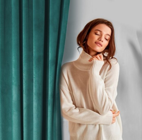 ZASŁONA GOTOWA D91 ROSA 140 X 250 CM CIEMNOTURKUSOWY ZASŁONA GOTOWA D91 ROSA 140 X 250 CM CIEMNOTURKUSOWY