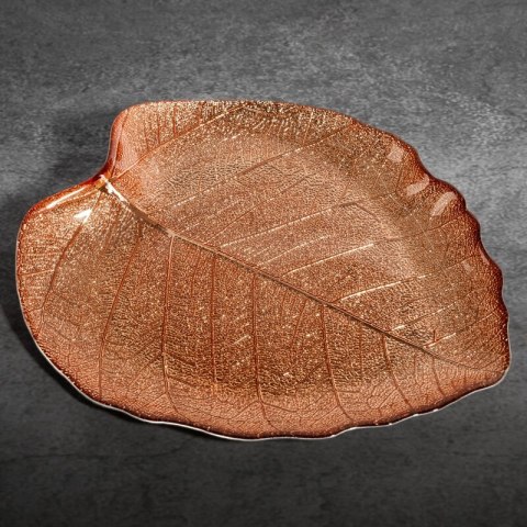 SZKLANA PATERA DEKORACYJNA EMMA 28 X 25 X 2 CM MIEDZIANY SZKLANA PATERA DEKORACYJNA EMMA 28 X 25 X 2 CM MIEDZIANY