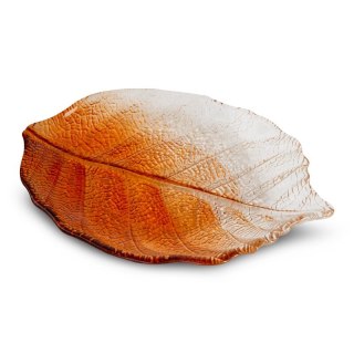SZKLANA PATERA DEKORACYJNA SAVA (02) 26 X 19 X 2 CM POMARAŃCZOWY