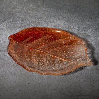 SZKLANA PATERA DEKORACYJNA SAVA (02) 26 X 19 X 2 CM POMARAŃCZOWY