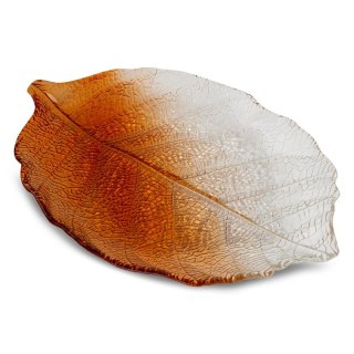 SZKLANA PATERA DEKORACYJNA SAVA (03) 35 X 24 X 3 CM POMARAŃCZOWY