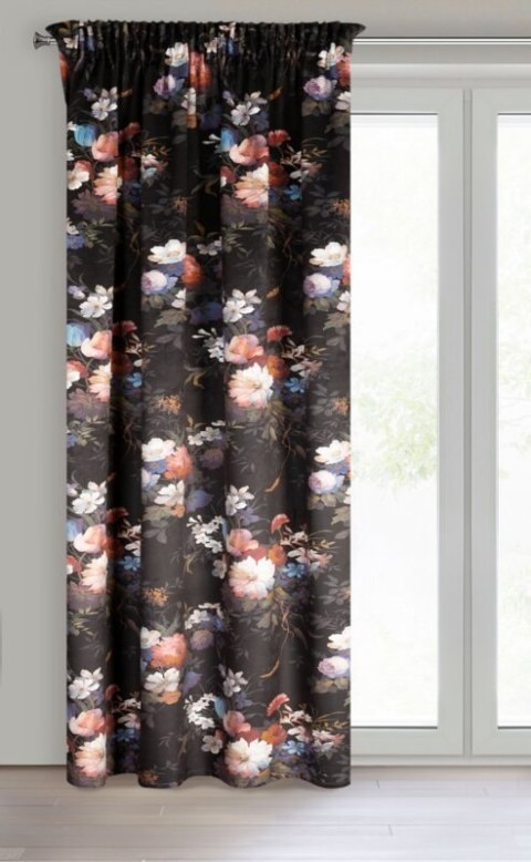 ZASŁONA GOTOWA KAREN NA TAŚMIE 140 X 270 CM CZARNY ZASŁONA GOTOWA KAREN NA TAŚMIE 140 X 270 CM CZARNY
