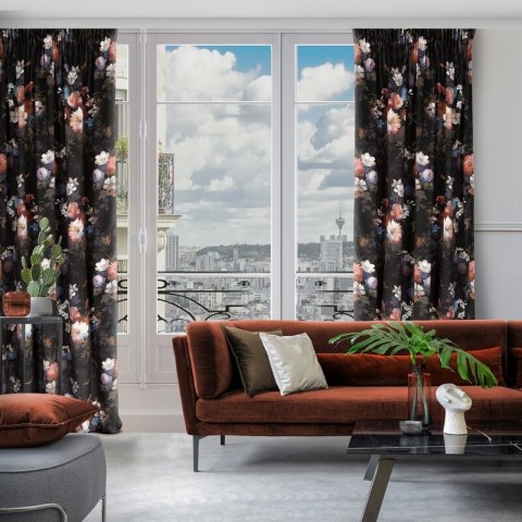 ZASŁONA GOTOWA KAREN NA TAŚMIE 140 X 270 CM CZARNY ZASŁONA GOTOWA KAREN NA TAŚMIE 140 X 270 CM CZARNY