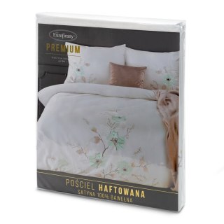 KOMPLET POŚCIELI HAFT6 160 X 200 CM TURKUSOWY